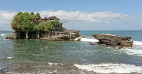 Tanah Lot sea temple on a rock outcrop, Bali