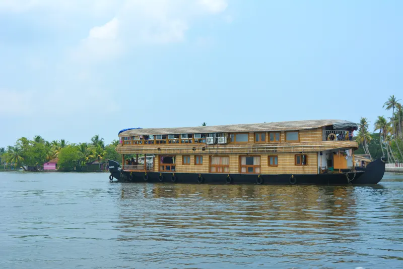 Traditional houseboat on the Alleppey backwaters, Kerala