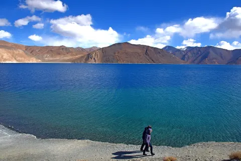 Blue waters of Pangong Lake, Ladakh